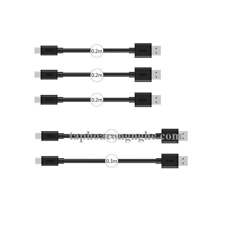 Unitek 29458 Y-C4007BK 2.0 0.3M + 0.2M Cáp Usb sang Micro USB ( 5 Sợi) 30029458